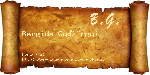 Bergida Györgyi névjegykártya